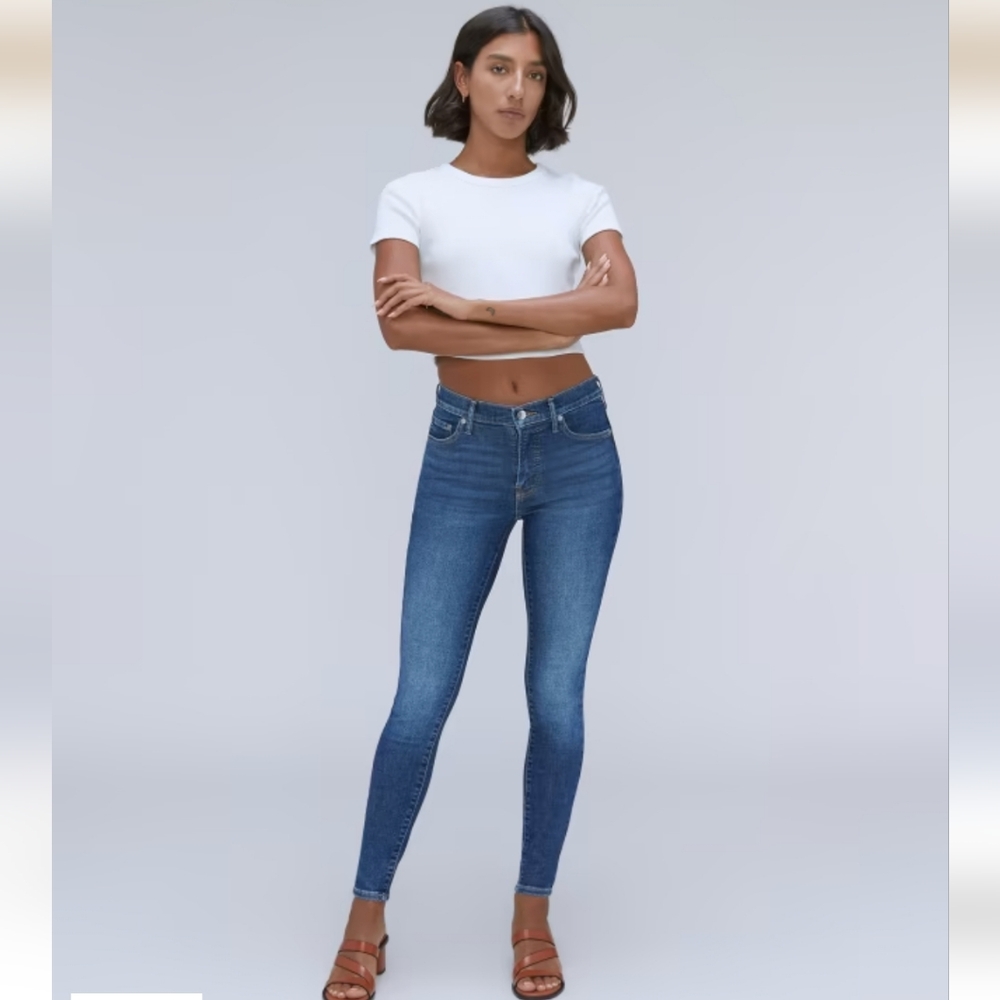 Everlane The Mid-Rise Skinny Stretch Jean Dark Wash sz 26 - Picture 2 of 16